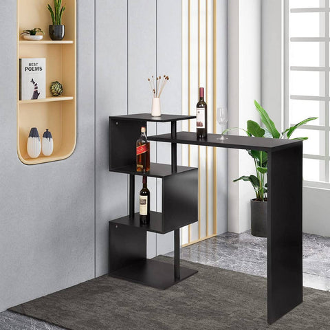 Rootz Rotatable Bar Table - Swivel Table - Storage Table - Flexible Design - Ample Storage - Durable Build - 134cm x 112cm x 38cm