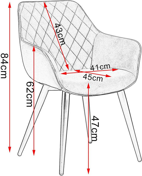 Rootz Velvet Dining Chair - Ergonomic Chair - Stylish Seating - Superior Comfort - Durable Construction - Adjustable Stability - 41cm x 45cm x 84cm