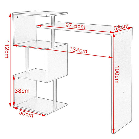 Rootz Multifunctional Rotating Bar Table - Storage Table - Revolving Table - Space-Saving - Ample Storage - Durable - 134cm x 112cm x 38cm
