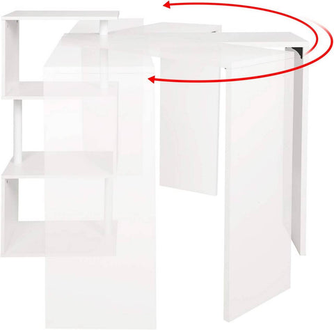 Rootz Multifunctional Rotating Bar Table - Storage Table - Revolving Table - Space-Saving - Ample Storage - Durable - 134cm x 112cm x 38cm