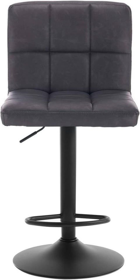 Rootz Bar Stool - Counter Stool - Adjustable Bar Chair - Ergonomic Design - Durable Construction - Versatile Use - Faux Leather and Metal - Seat: 44cm x 38cm, Height: 92cm-114cm