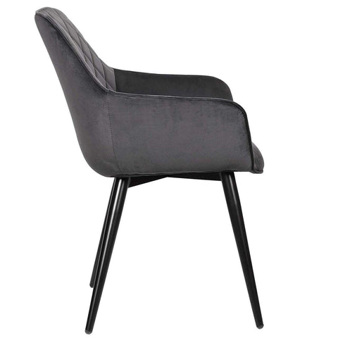 Rootz Velvet Dining Chair - Ergonomic Chair - Stylish Seating - Comfortable, Durable, Adjustable - 84cm x 41cm x 45cm