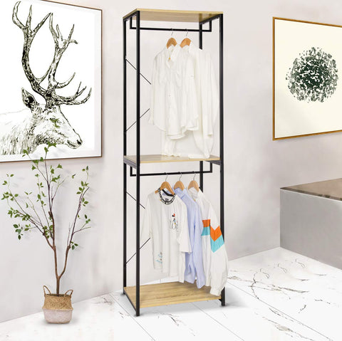 Rootz Multifunctioneel Kledingrek - Kledingorganisator - Kledingstandaard - Modern design - Duurzame constructie - Voldoende opbergruimte - 40 cm x 213 cm x 60 cm