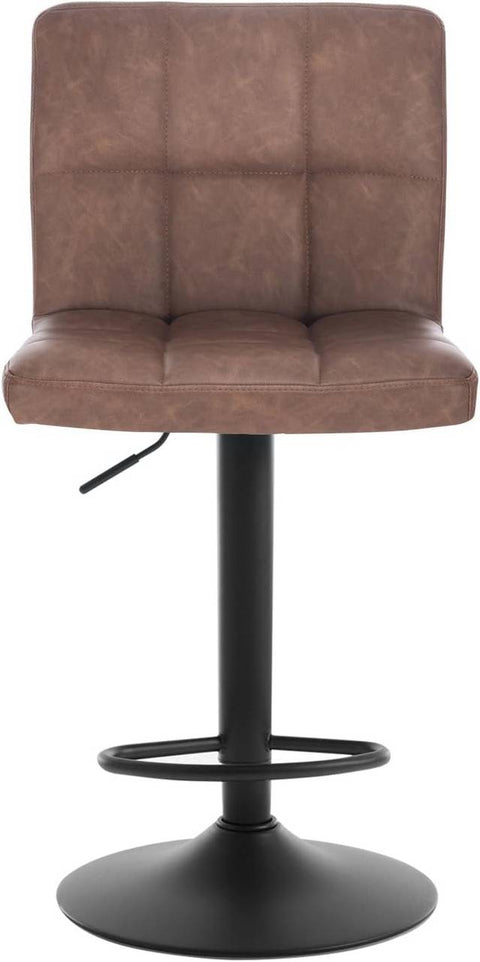 Rootz Bar Stool - Counter Stool - Adjustable Bar Chair - Ergonomic Comfort - Durable & Long-Lasting - Stable & Safe - Faux Leather & Metal - 44cm x 38cm x 92-114cm
