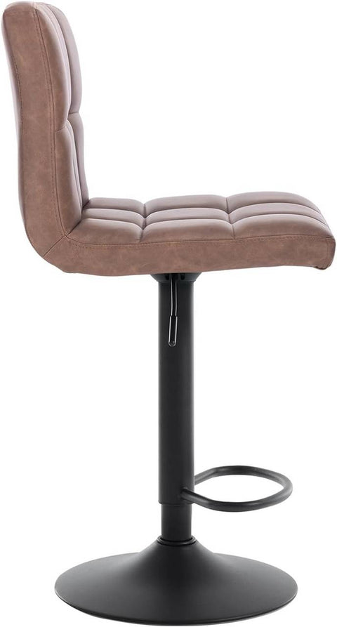 Rootz Bar Stool - Counter Stool - Adjustable Bar Chair - Ergonomic Comfort - Durable & Long-Lasting - Stable & Safe - Faux Leather & Metal - 44cm x 38cm x 92-114cm