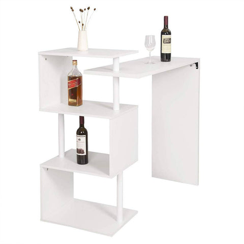 Rootz Multifunctional Rotating Bar Table - Storage Table - Revolving Table - Space-Saving - Ample Storage - Durable - 134cm x 112cm x 38cm