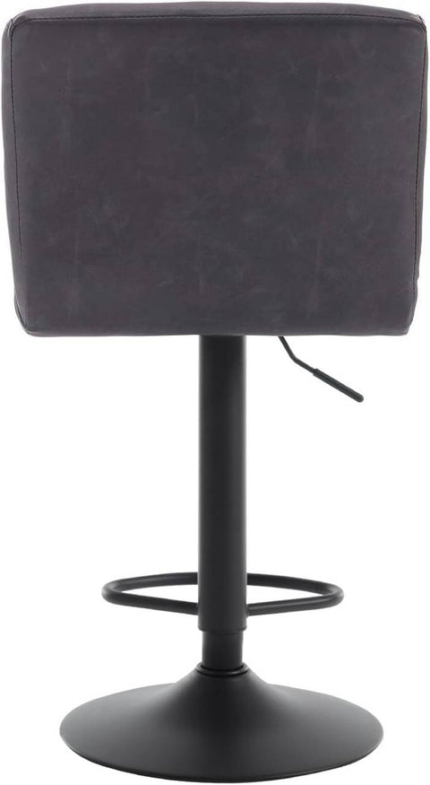 Rootz Bar Stool - Counter Stool - Adjustable Bar Chair - Ergonomic Design - Durable Construction - Versatile Use - Faux Leather and Metal - Seat: 44cm x 38cm, Height: 92cm-114cm