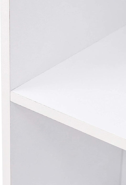 Rootz White Cube Shelf - Bookcase - Storage Organizer - MDF Board - Stable & Secure - Maximizes Space - Easy Assembly - 30cm x 106cm x 24cm