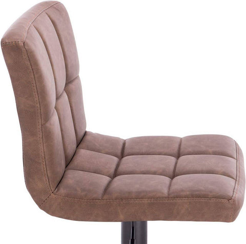Rootz Bar Stool - Counter Stool - Adjustable Bar Chair - Ergonomic Comfort - Durable & Long-Lasting - Stable & Safe - Faux Leather & Metal - 44cm x 38cm x 92-114cm