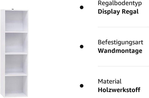 Rootz White Cube Shelf - Bookcase - Storage Organizer - MDF Board - Stable & Secure - Maximizes Space - Easy Assembly - 30cm x 106cm x 24cm
