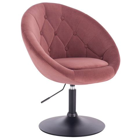 Rootz Velvet Swivel Lounge Chair - Office Chair - Adjustable Chair - Ergonomic Design - Durable Velvet - Space-Saving - Easy Assembly - 81cm-93cm x 46cm x 44cm