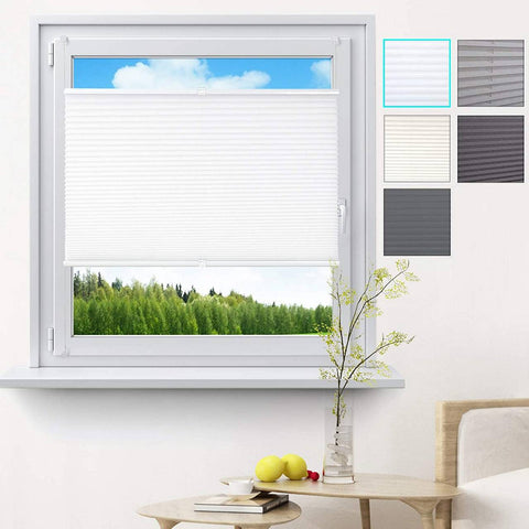 Rootz Pleated Blinds - Window Shades - Privacy Screens - Easy Installation - 80x100 cm - Durable Aluminum Rails for Stability