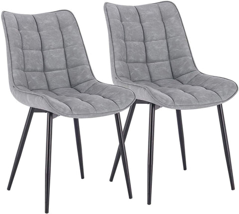 Rootz Set of 2 Dining Chairs - Kitchen Chairs - Faux Leather Seating - Comfortable & Durable - Versatile & Floor-Safe - 46cm x 40.5cm x 85.5cm