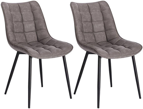 Rootz Set of 2 Dining Chairs - Elegant Seating - Comfortable Chairs - Faux Leather - Ergonomic & Durable - Non-Slip - 46 x 40.5 cm Seat