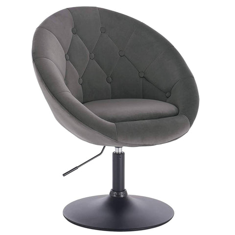 Rootz Velvet Swivel Lounge Chair - Elegant Chair - Comfortable Seating - High-Density Foam - Durable Metal Frame - Ergonomic Design - Adjustable Height - 81cm-93cm x 45cm-57cm x 40cm