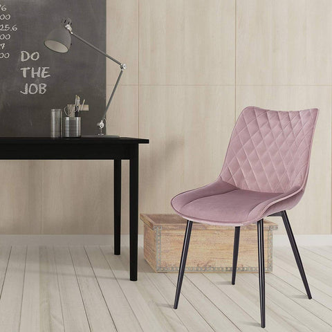 Rootz Velvet Dining Chairs - Elegant Seating - Comfortable Chairs - High-Density Foam - Durable Metal Frame - Anti-Slip Protectors - 85.5cm x 46cm x 40.5cm