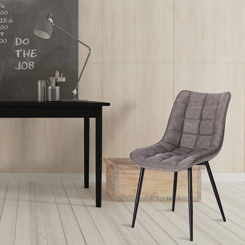 Rootz Set of 2 Dining Chairs - Elegant Seating - Comfortable Chairs - Faux Leather - Ergonomic & Durable - Non-Slip - 46 x 40.5 cm Seat