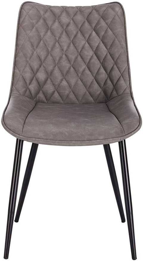 Rootz Set of 2 Dining Chairs - Kitchen Chairs - Modern Seating - Durable, Comfortable, Easy to Assemble - Faux Leather and Metal - 46cm x 40.5cm x 85.5cm