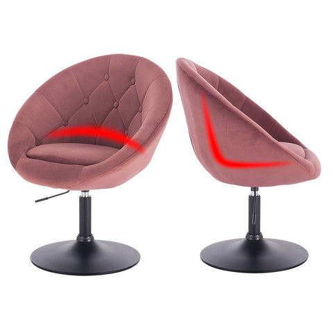 Rootz Velvet Swivel Lounge Chair - Office Chair - Adjustable Chair - Ergonomic Design - Durable Velvet - Space-Saving - Easy Assembly - 81cm-93cm x 46cm x 44cm