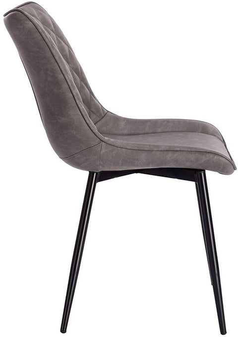 Rootz Set of 2 Dining Chairs - Kitchen Chairs - Modern Seating - Durable, Comfortable, Easy to Assemble - Faux Leather and Metal - 46cm x 40.5cm x 85.5cm