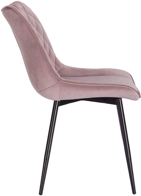 Rootz Velvet Dining Chairs - Elegant Seating - Comfortable Chairs - High-Density Foam - Durable Metal Frame - Anti-Slip Protectors - 85.5cm x 46cm x 40.5cm