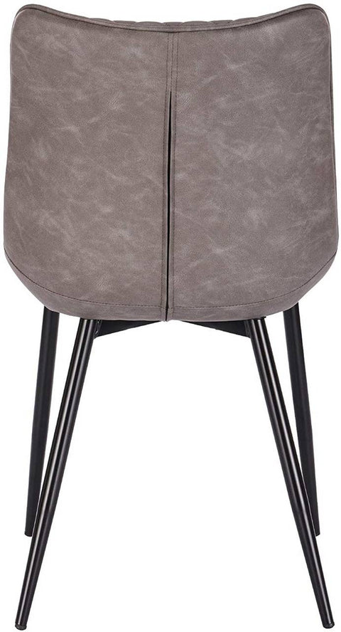 Rootz Set of 2 Dining Chairs - Kitchen Chairs - Modern Seating - Durable, Comfortable, Easy to Assemble - Faux Leather and Metal - 46cm x 40.5cm x 85.5cm