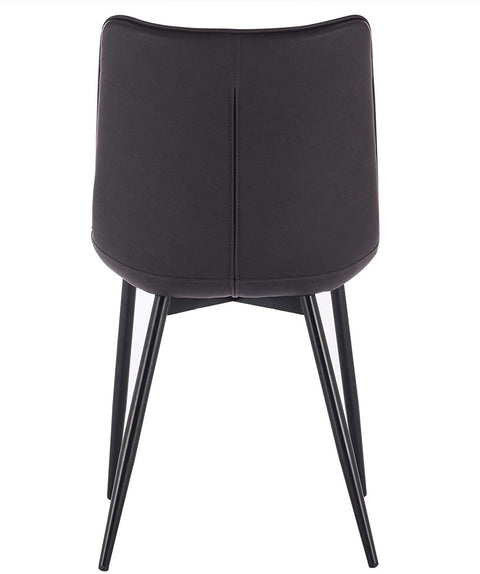 Rootz Set of 2 Dining Chairs - Kitchen Chairs - Modern Seating - Comfortable Faux Leather - Durable Metal Legs - Versatile Style - 46 x 40.5 cm Seat