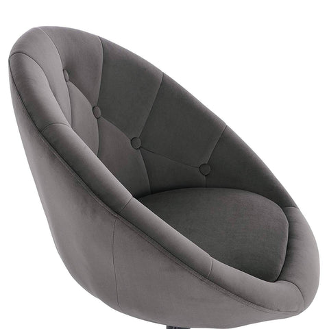 Rootz Velvet Swivel Lounge Chair - Elegant Chair - Comfortable Seating - High-Density Foam - Durable Metal Frame - Ergonomic Design - Adjustable Height - 81cm-93cm x 45cm-57cm x 40cm