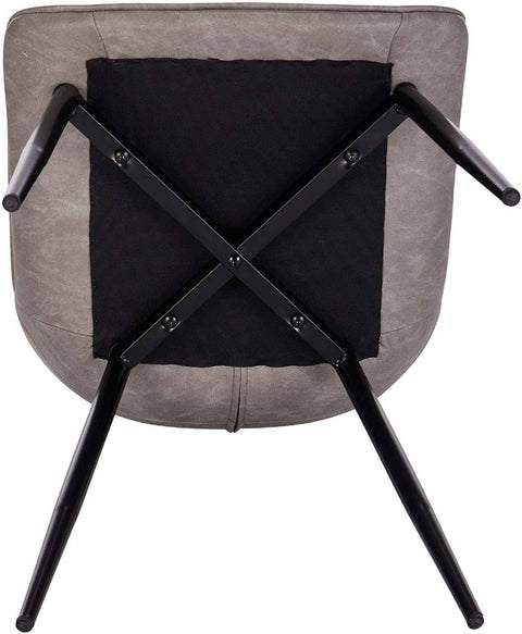 Rootz Set of 2 Dining Chairs - Kitchen Chairs - Modern Seating - Durable, Comfortable, Easy to Assemble - Faux Leather and Metal - 46cm x 40.5cm x 85.5cm