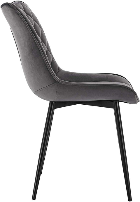 Rootz Velvet Dining Chairs - Elegant Seating - Comfortable Chairs - Durable, Ergonomic, Non-Slip - 85.5cm x 46cm x 40.5cm