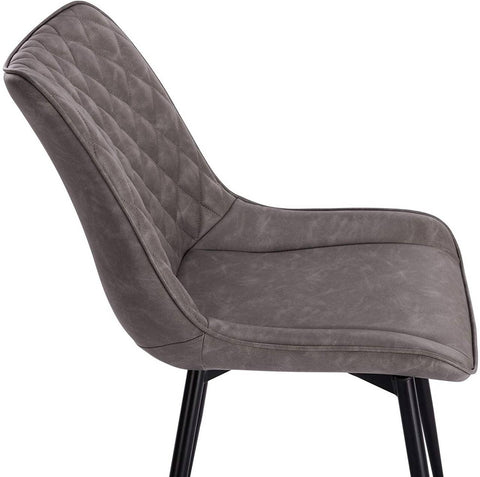 Rootz Set of 2 Dining Chairs - Kitchen Chairs - Modern Seating - Durable, Comfortable, Easy to Assemble - Faux Leather and Metal - 46cm x 40.5cm x 85.5cm