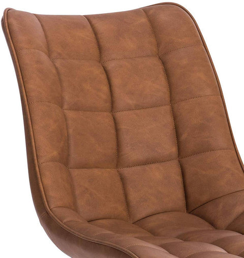 Rootz Set of 2 Dining Chairs - Faux Leather Chairs - Metal Leg Chairs - Comfortable Seating - Durable & Sturdy - Versatile Design - 46cm x 40.5cm x 85.5cm