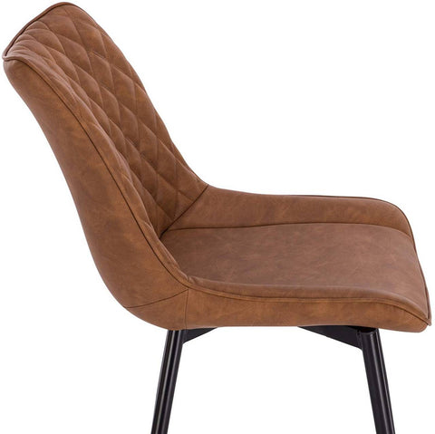 Rootz Set van 2 eetkamerstoelen - keukenstoelen - moderne zitplaatsen - duurzaam kunstleer - comfortabel ontwerp - vloerbescherming - 46 cm x 40,5 cm x 85,5 cm