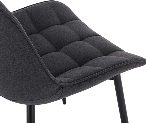 Rootz Modern Linen Dining Chairs - Metal Legs - Comfortable Seating - Durable and Sturdy - Versatile Design - 85.5cm x 46cm x 40.5cm