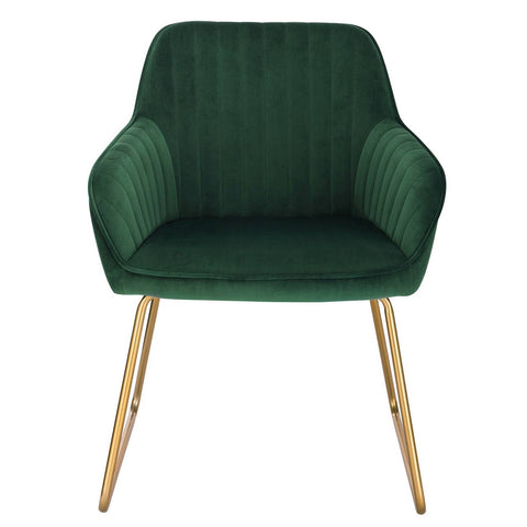 Rootz Velvet Dining Chair - Elegant Chair - Comfortable Seating - High-Density Foam Padding - Sturdy Metal Frame - Anti-Slip Floor Protectors - 45cm x 44cm x 78.5cm