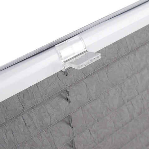 Rootz Pleated Klemmfix Blind - Window Shade - Crushed Grey Optics - Sun Protection - 80cm x 220cm