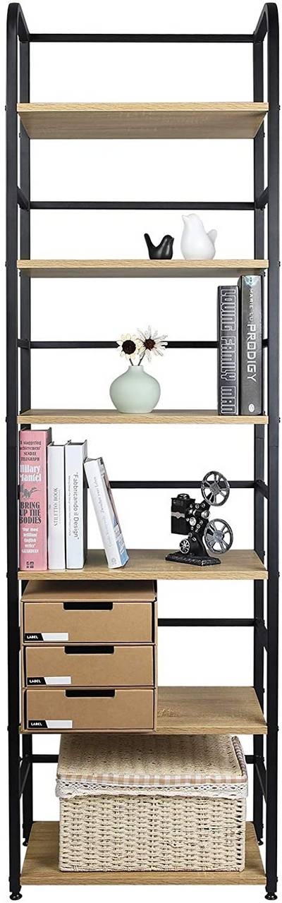 Rootz Industrial Style Standing Shelf - Storage Rack - Bookcase - Elegant Design - Robust Construction - Eco-Friendly Materials - 50cm x 30cm x 176cm