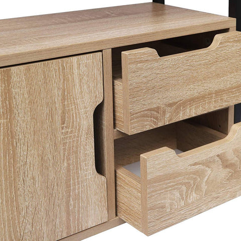 Rootz Standing Shelf Bookcase with Cupboard - Bookshelf - Storage Cabinet - Elegant Design - Durable Construction - Eco-Friendly Materials - 58cm x 24cm x 120cm