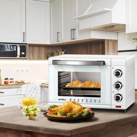 Rootz Mini Oven - Compact Electric Cooker - Baking and Grilling Oven - Intelligent Temperature Control - Spacious 28L Capacity - Safe Double Glass Door - 47.4cm x 29.5cm x 29.3cm