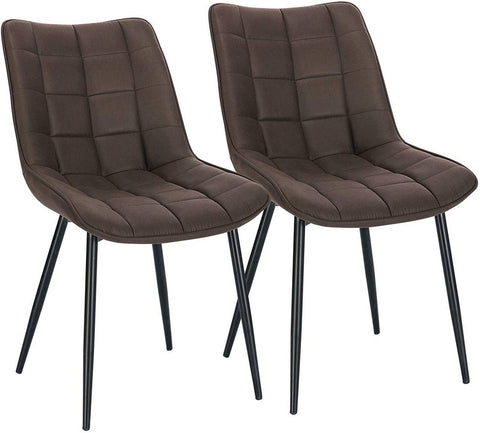 Rootz Elegant Dining Chair Set - Modern Chairs - Comfortable Seating - Durable, Ergonomic Design, Floor Protection - Leathaire & Metal - 46cm x 40.5cm x 85.5cm