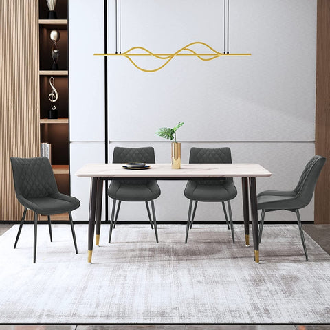 Rootz Elegant Dining Chairs - Modern Dining Seating - Stylish Chairs - Durable Metal Frame - Comfortable Foam Padding - Easy Assembly - 46cm x 40.5cm x 85.5cm