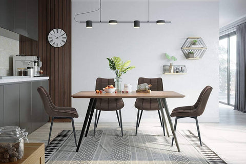 Rootz Elegant Dining Chair Set - Modern Chairs - Comfortable Seating - Durable, Ergonomic Design, Floor Protection - Leathaire & Metal - 46cm x 40.5cm x 85.5cm