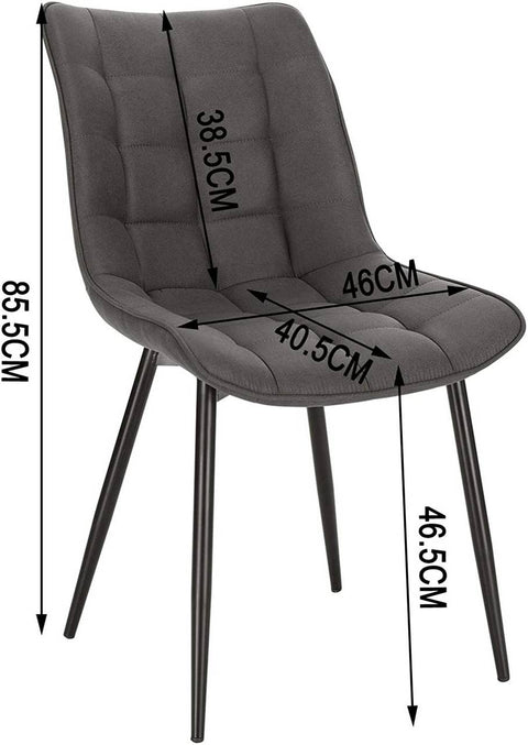 Rootz Modern Dining Chairs - Ergonomic Seating - Stylish Kitchen Chairs - Durable, Comfortable, Versatile - Metal Legs - 85.5cm x 46cm x 40.5cm (Set of 2)