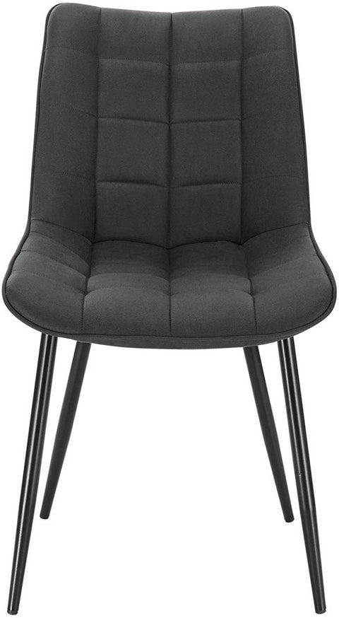 Rootz Set of 2 Dining Chairs - Kitchen Chairs - Upholstered Chairs - Comfortable Quilted Seat - Durable Metal Legs - Ergonomic Backrest - 46 x 40.5 cm Seat Size