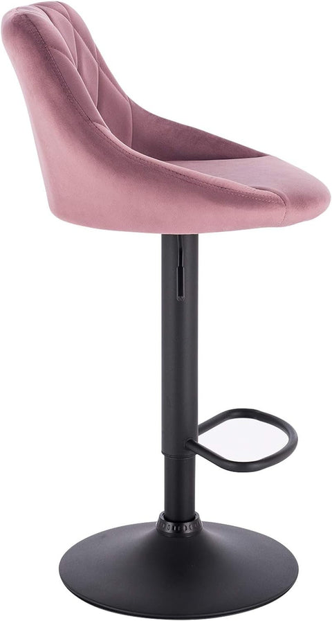 Rootz Velvet Barkruk - Verstelbare tegenstoel - Draaibare barkruk - Comfortabel, veelzijdig, duurzaam - 35 cm x 38 cm x 84-106 cm