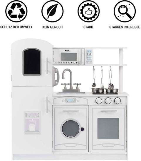 Rootz Children's Play Kitchen - Toy Kitchen Set - Kids' Cooking Station - Enhances Cognitive Skills - Safe and Durable - Easy to Assemble - 81cm x 84.5cm x 26.5cm