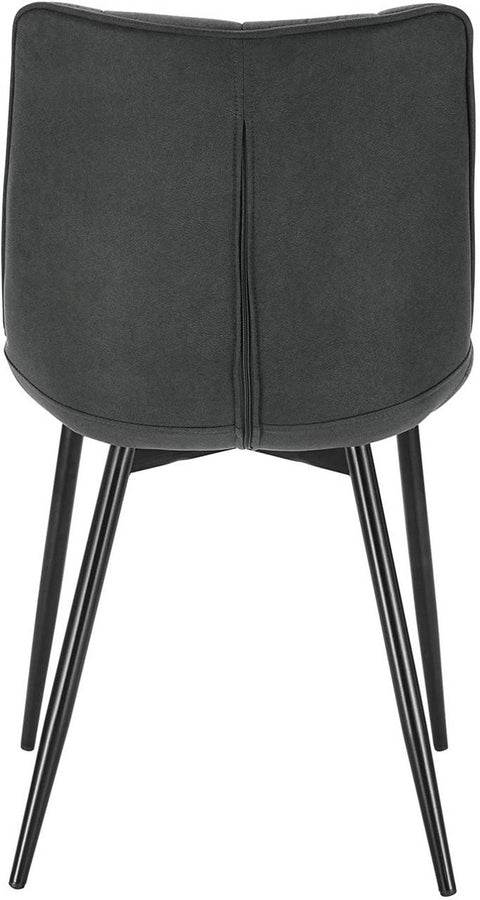 Rootz Set of 2 Dining Chairs - Kitchen Chairs - Upholstered Chairs - Comfortable Quilted Seat - Durable Metal Legs - Ergonomic Backrest - 46 x 40.5 cm Seat Size