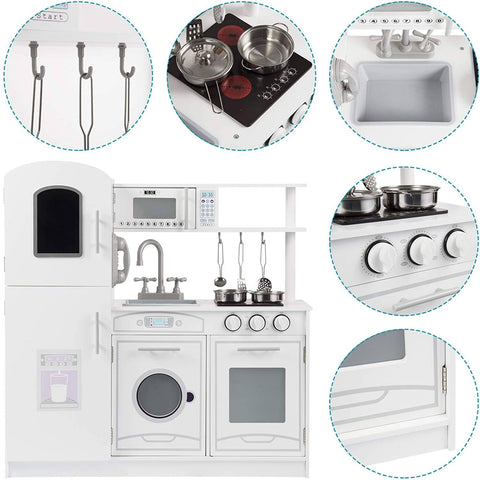 Rootz Children's Play Kitchen - Toy Kitchen Set - Kids' Cooking Station - Enhances Cognitive Skills - Safe and Durable - Easy to Assemble - 81cm x 84.5cm x 26.5cm