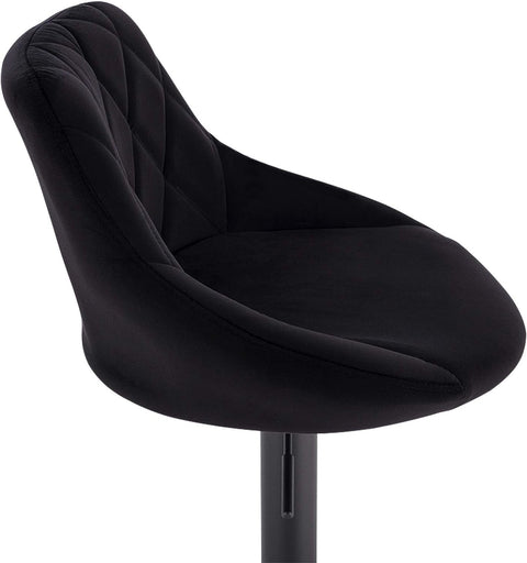 Rootz Velvet Bar Stool - Adjustable Counter Chair - Swivel Seat - Comfortable High-Density Foam - Easy Assembly - 84cm-106cm x 35cm x 38cm