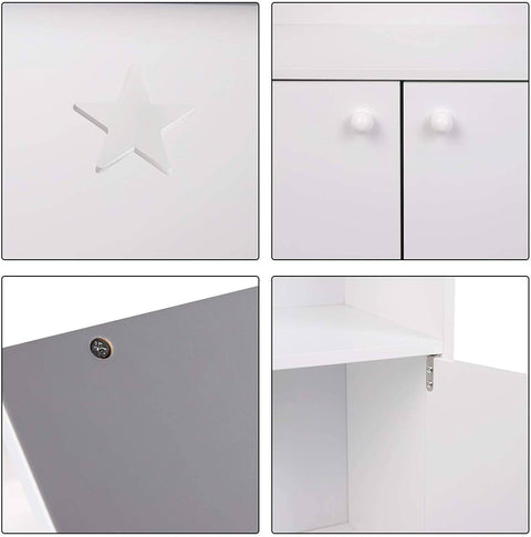 Rootz Children's Bookshelf - Kids' Storage Shelf - Nursery Organizer - Durable E1 MDF - Safe & Stable - Easy Assembly - 28.3cm x 115cm x 62cm